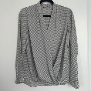 Houndstooth Long Sleeve Blouse